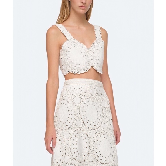 NWT SEA New York White Crochet Camila Midi Skirt Set - Picture 5 of 13